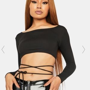 NWT Black Wrap Crop Top 😍
